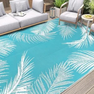 Wholesale Tropical Palm Leaf Outdoor Plastic Straw Rug HEBE RUGS