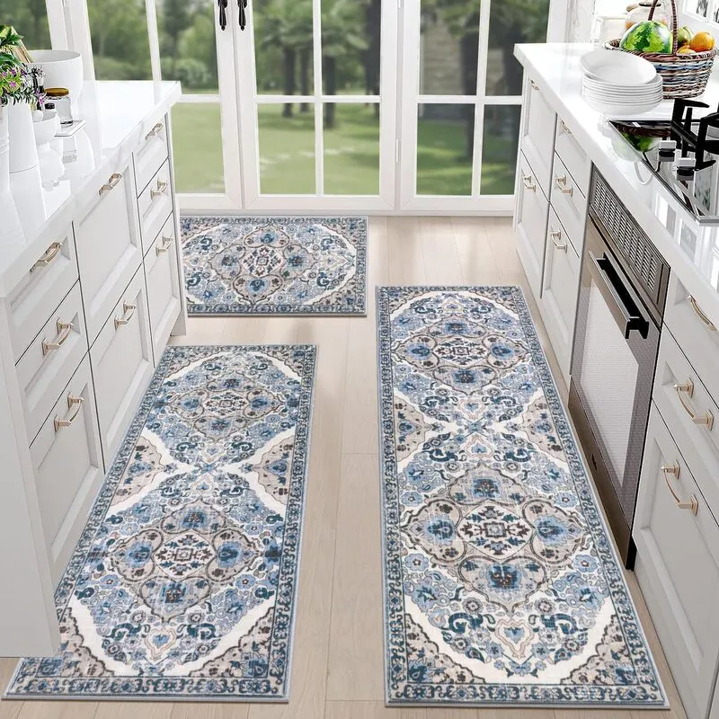 Wholesale Bohemian Floral Kitchen Rug 3-Piece Set Bulk Supplier HEBE RUGS