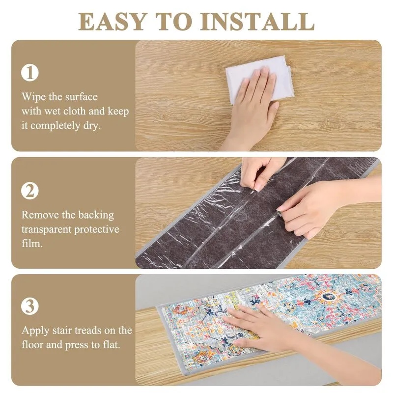 wholesale AR003290 colorful stair treads easy installation guide peel and stick non slip stair mat HEBE RUGS