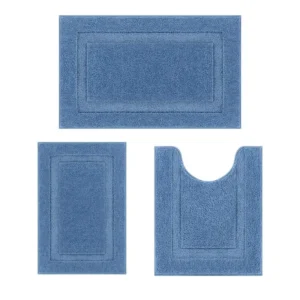 Wholesale Plush Border Bath Mat Set HEBE RUGS