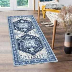 Wholesale Vintage Medallion Washable Runner Rug HEBE RUGS